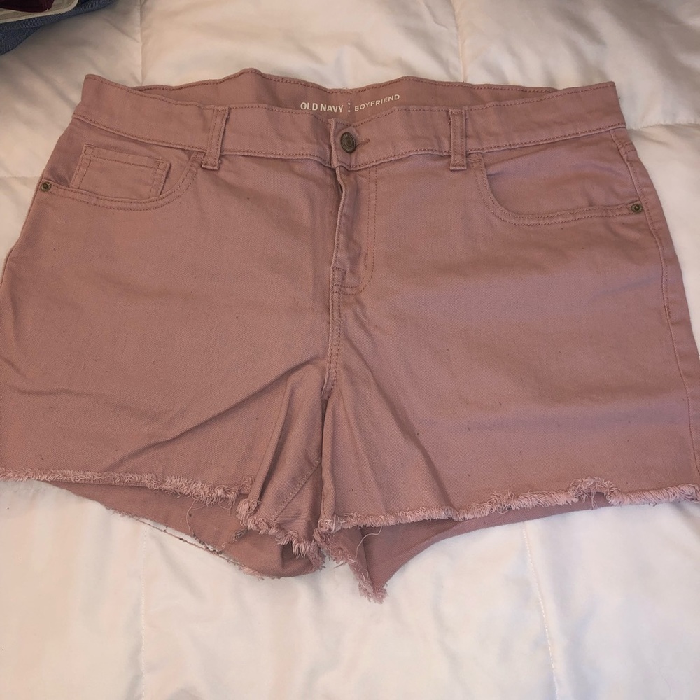 Pink jean shorts